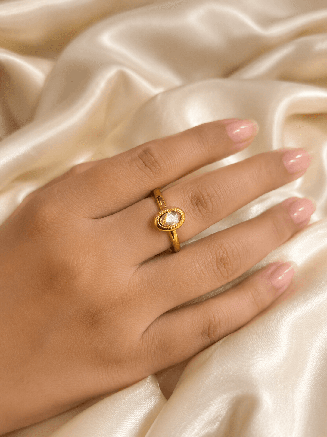 Pure gold vibe stone ring - Image 1