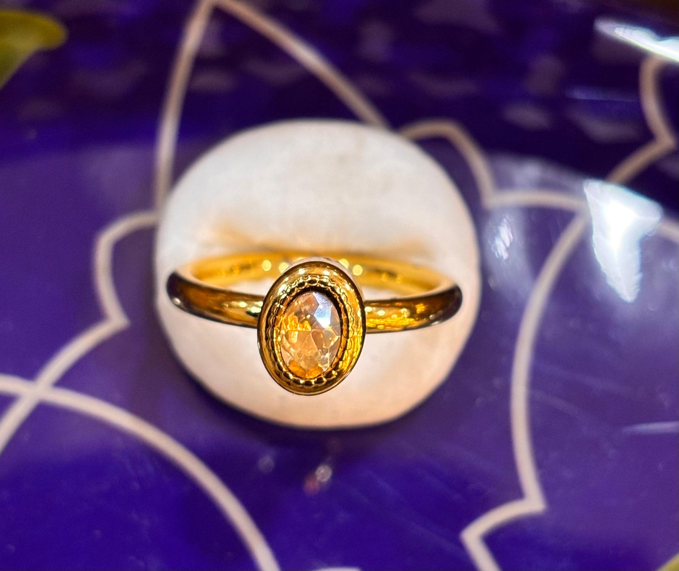 Pure gold vibe stone ring - Thumbnail 2