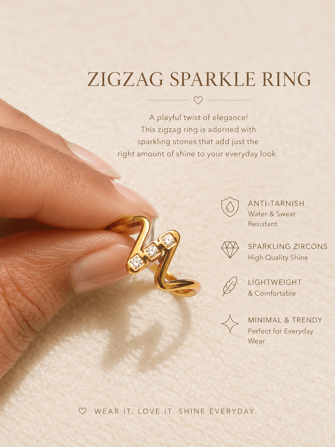 Zigzag sparkle ring - Thumbnail 2