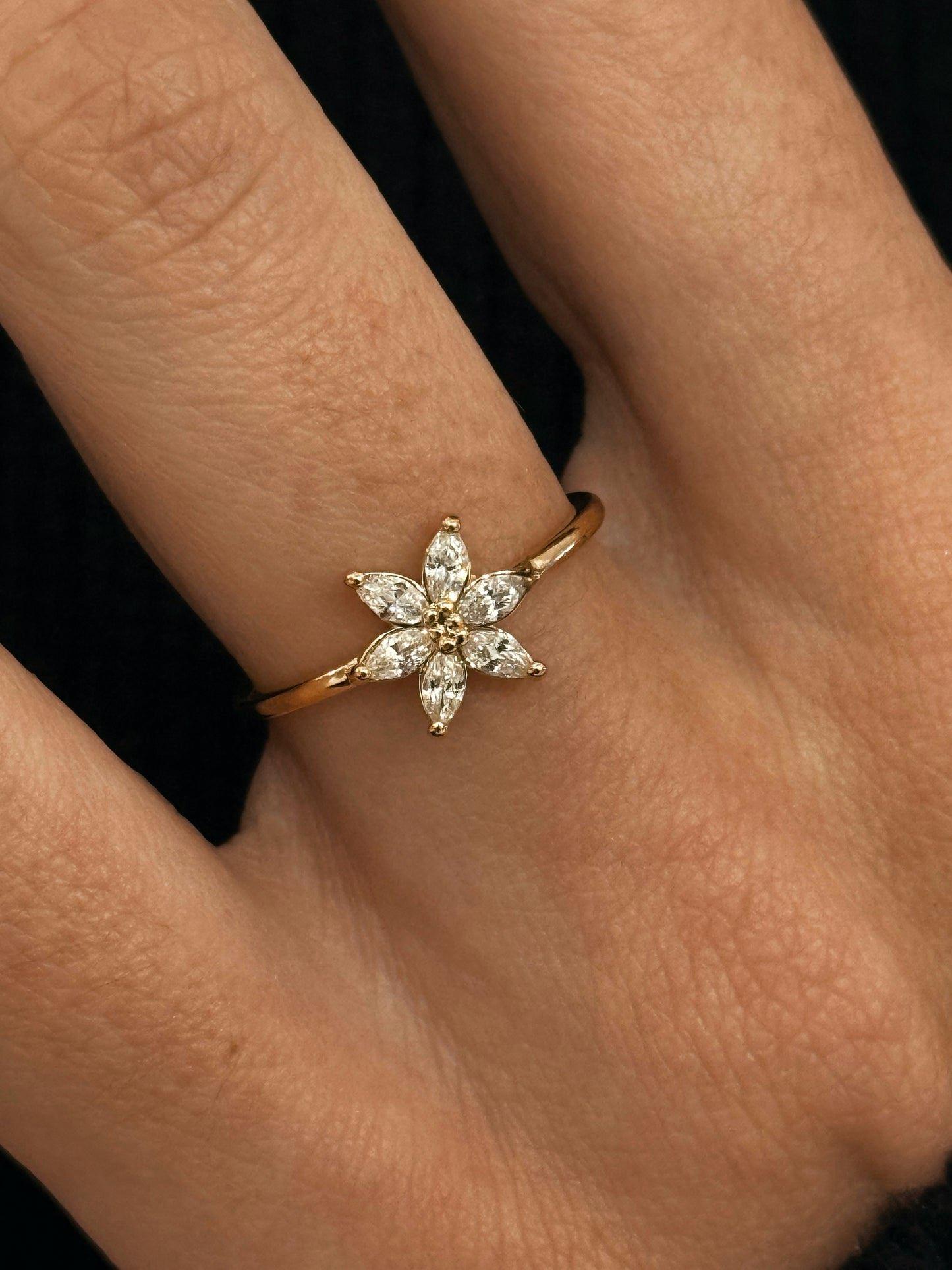 Flower Zirconia Resizable Ring - Image 1