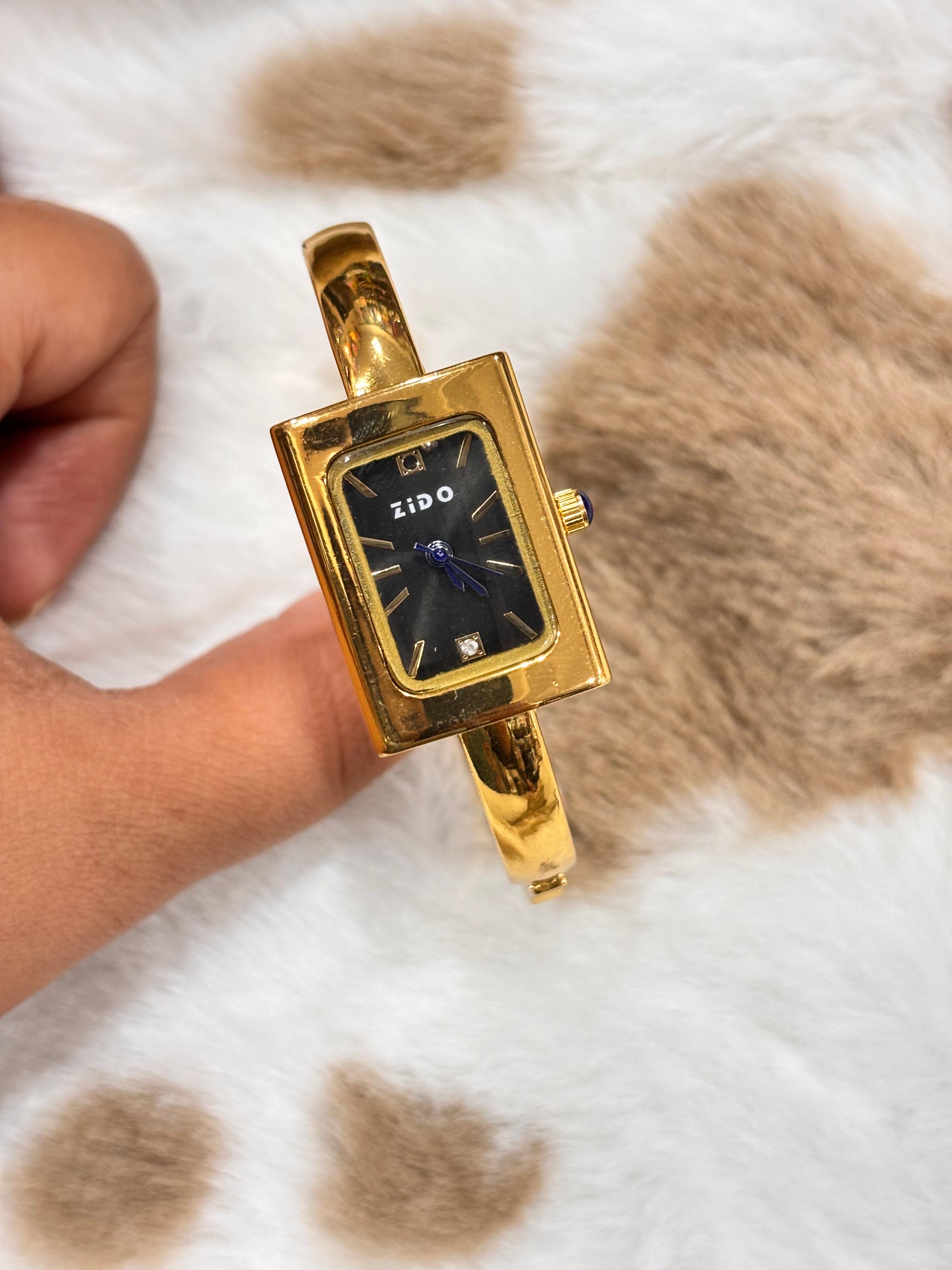 Vintage Rectangle Gold Plated Watch - Anti Tarnish - Image 1